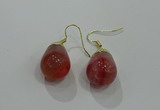 NGE236 15*20mm teardrop agate gemstone earrings wholesale