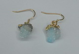 NGE24 10*14mm - 12*16mm nuggets druzy quartz earrings wholesale