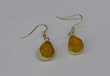 NGE243 10*12mm teardrop druzy agate gemstone earrings wholesale