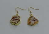 NGE258 13*18mm - 15*20mm freeform druzy agate earrings