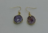 NGE259 13*18mm - 15*20mm freeform druzy agate earrings