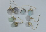 NGE26 10*14mm - 12*16mm nuggets druzy quartz earrings wholesale