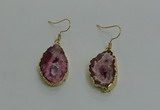 NGE260 13*18mm - 15*20mm freeform druzy agate earrings