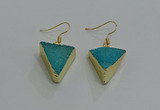 NGE269 18*22mm - 20*22mm triangle druzy agate earrings