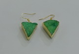 NGE270 18*22mm - 20*22mm triangle druzy agate earrings