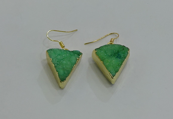 NGE270 18*22mm - 20*22mm triangle druzy agate earrings