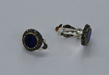 NGE282 15mm - 16mm coin lapis lazuli gemstone earrings wholeasle