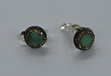 NGE283 15mm - 16mm coin australia chrysoprase earrings wholeasle