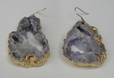 NGE29 30*35mm - 35*40mm freeform plated druzy agate earrings