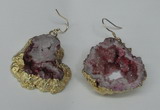 NGE30 30*35mm - 35*40mm freeform plated druzy agate earrings