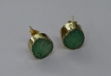 NGE317 12mm - 14mm freeform druzy agate earrings wholesale