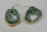 NGE32 30*35mm - 35*40mm freeform plated druzy agate earrings