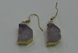 NGE321 10*14mm - 12*16mm freeform druzy agate gemstone earrings