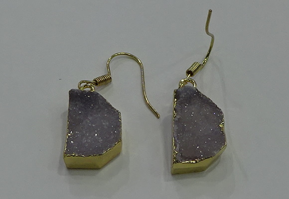 NGE321 10*14mm - 12*16mm freeform druzy agate gemstone earrings