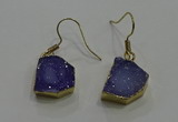 NGE322 10*14mm - 12*16mm freeform druzy agate gemstone earrings