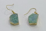 NGE325 10*14mm - 12*16mm freeform druzy agate gemstone earrings