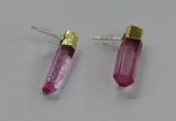 NGE328 5*18mm - 6*22mm sticks dyed white crystal earrings wholesale