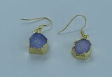 NGE332 9mm - 11mm freeform druzy agate earrings wholesale