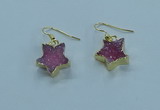 NGE348 14mm - 16mm star druzy agate earrings wholesale