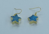 NGE349 14mm - 16mm star druzy agate earrings wholesale