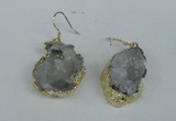 NGE35 20*25mm - 25*30mm freeform plated druzy agate earrings