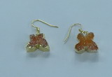 NGE354 10*14mm - 12*16mm butterfly druzy agate earrings wholesale