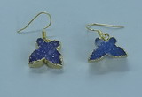 NGE355 10*14mm - 12*16mm butterfly druzy agate earrings wholesale