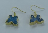 NGE357 10*14mm - 12*16mm butterfly druzy agate earrings wholesale