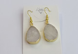 NGE400 15*20mm teardrop druzy agate gemstone earrings wholesale