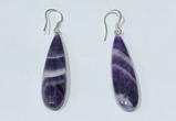 NGE410 10*35mm flat teardrop dogtooth amethyst earrings