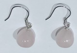 NGE428 10*10mm teardrop rose quartz earrings wholesale