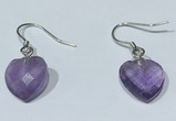 NGE431 10*10mm heart-shaped amethyst earrings wholesale