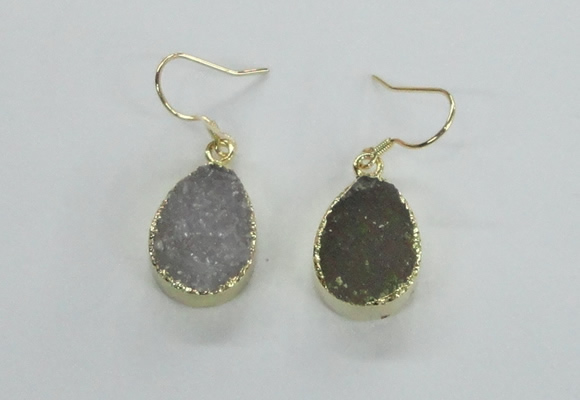 NGE45 12*15mm - 13*18mm teardrop druzy agate earrings