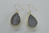 NGE46 15*20mm - 16*22mm teardrop druzy agate earrings