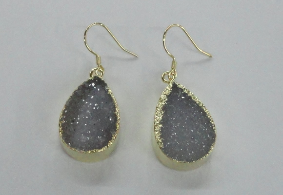 NGE46 15*20mm - 16*22mm teardrop druzy agate earrings