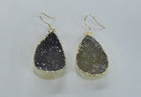 NGE47 20*28mm - 22*30mm teardrop druzy agate earrings