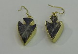 NGE5005 18*25mm - 20*30mm arrowhead labradorite earrings