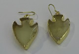 NGE5008 20*30mm - 25*30mm arrowhead lemon quartz earrings