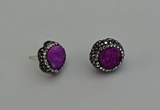 NGE5017 12mm freeform druzy agate gemstone earrings wholesale