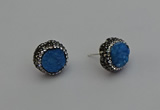 NGE5018 12mm freeform druzy agate gemstone earrings wholesale