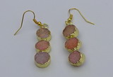 NGE5042 10*30mm - 10*32mm druzy agate gemstone earrings wholesale