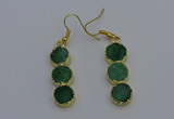 NGE5046 10*30mm - 10*32mm druzy agate gemstone earrings wholesale