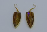 NGE5064 12*35mm - 15*40mm arrowhead yellow tiger eye pendants