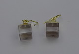 NGE5080 10*15mm cube white crystal gemstone earrings wholesale