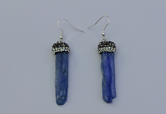 NGE5100 10*35mm - 15*45mm freeform blue kyanite earrings