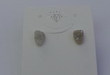 NGE5109 5*8mm freeform plated druzy quartz earrings wholesale