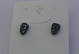 NGE5110 5*8mm freeform plated druzy quartz earrings wholesale