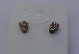 NGE5113 5*8mm freeform plated druzy quartz earrings wholesale