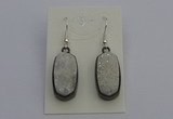 NGE5140 10*22mm - 12*25mm freeform plated druzy quartz earrings