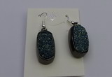 NGE5143 10*22mm - 12*25mm freeform plated druzy quartz earrings